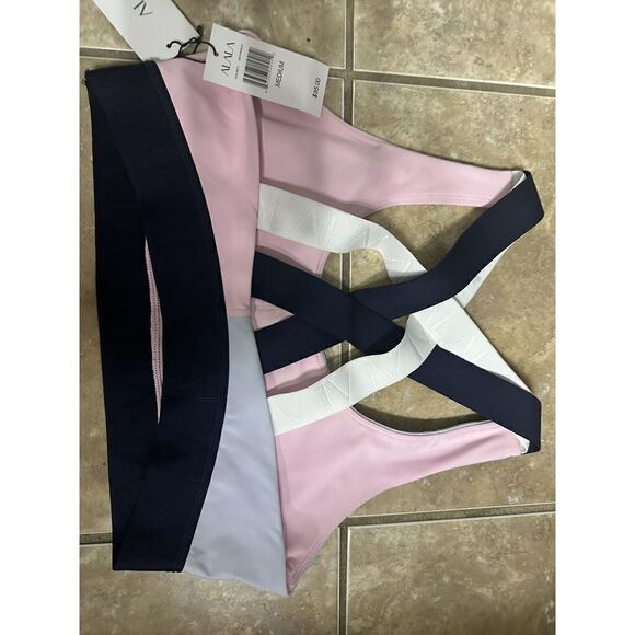 NWT $95 Alala M Light Support Cross Active Bra Multicolor - Picture 4 of 5